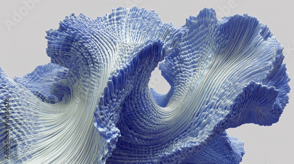 Obraz 3D banner wallpaper of technological structures with natural rock shapes