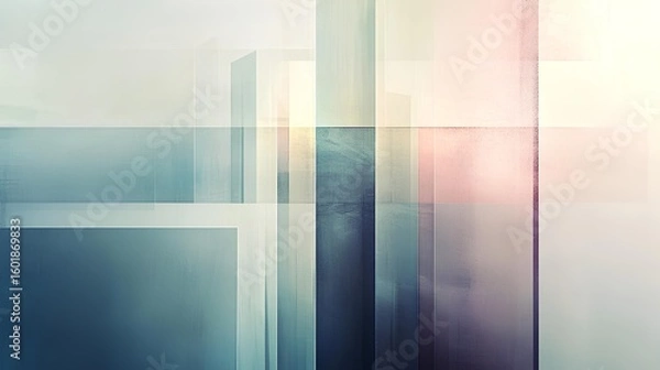Fototapeta Abstract Geometric Composition: An artistic abstract geometric composition featuring a dynamic interplay of lines, planes, and colors, showcasing a sense of modernity and refined elegance.
