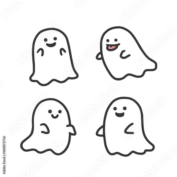 Obraz かわいいお化けたちのセット