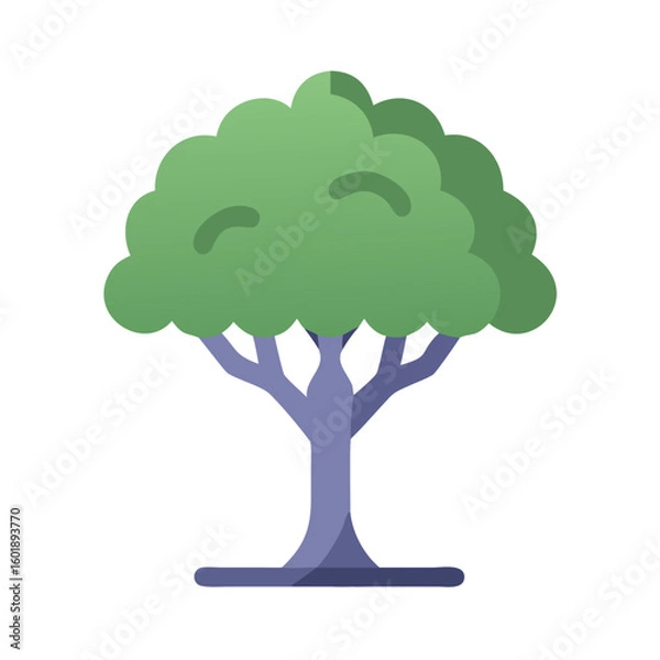 Obraz Stylized Tree Illustration on Black Background