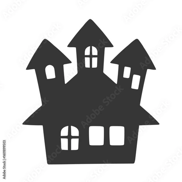 Obraz ハロウィンの家のシルエットイラスト