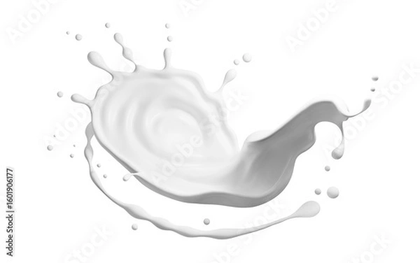 Fototapeta Milk Splash 3D Rendering