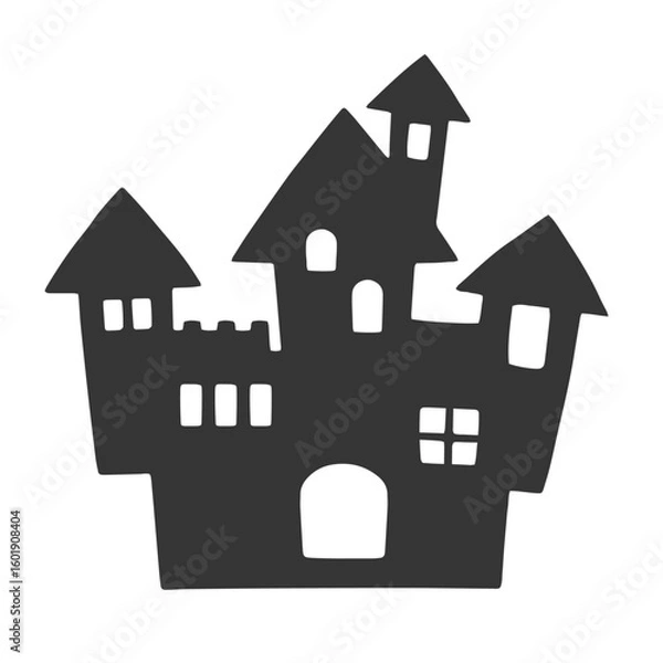 Obraz ハロウィンの家のシルエットイラスト