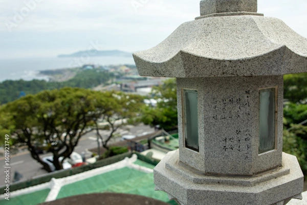 Obraz Stone lantern with a view