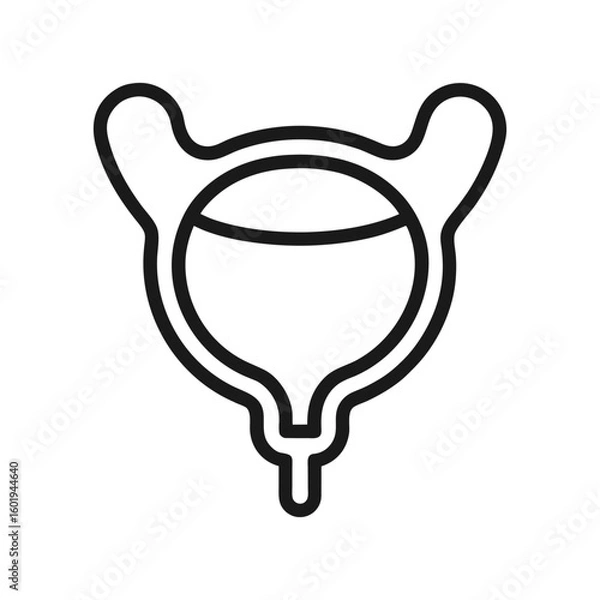 Obraz Bladder outline icon isolated on white background