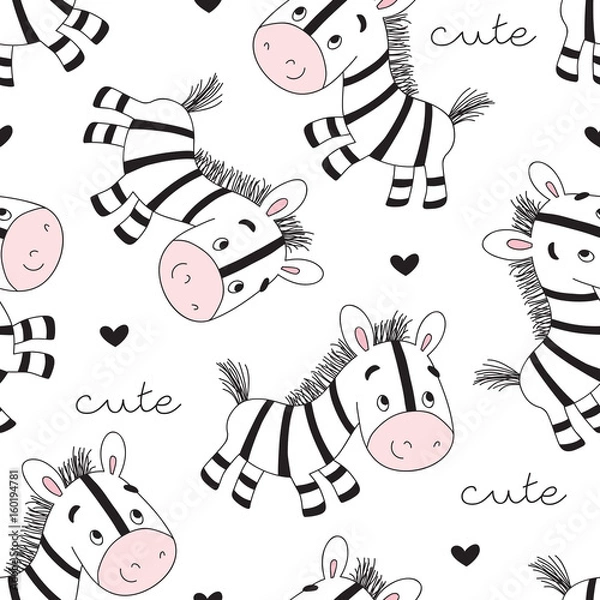 Obraz seamless zebra pattern vector illustration