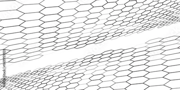 Fototapeta Abstract design featuring a continuous hexagonal pattern. suit for banner, web, brochure, presentation