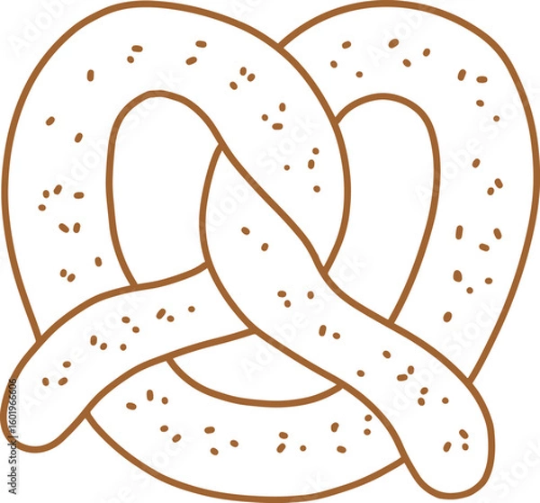 Fototapeta Pretzel Coloring Vector Template