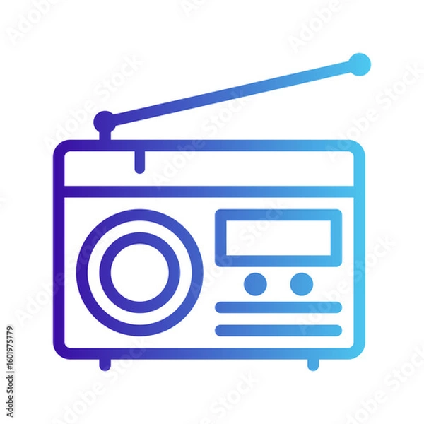 Obraz Radio Gradient Icon. Editable Stroke Icons. Perfect for web, mobile apps, and software.