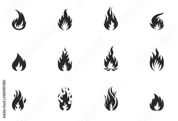 Fototapeta Fire icon set illustration vector . editable