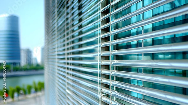 Obraz Architectural Abstract Featuring Green Window Geometry