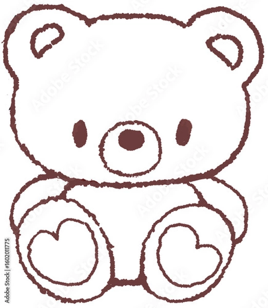 Obraz 곰 캐릭터 브라운 라인 손그림 일러스트