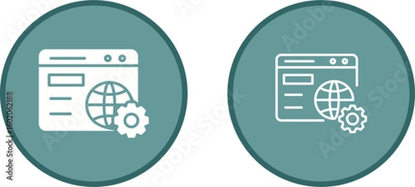 Fototapeta Browser Setting Vector Icon