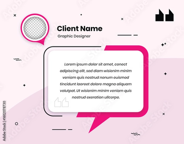 Obraz Customer feedback and review testimonial template design with photo placeholder