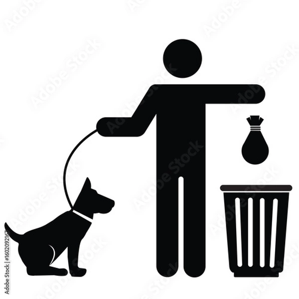 Obraz Clean up after your dog vector sign isolated on white background. vector