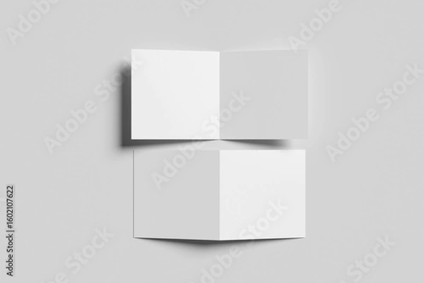 Obraz Blank Square Bifold Brochure Mockup