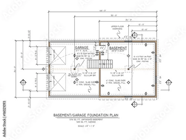 Fototapeta house plans basement layout
