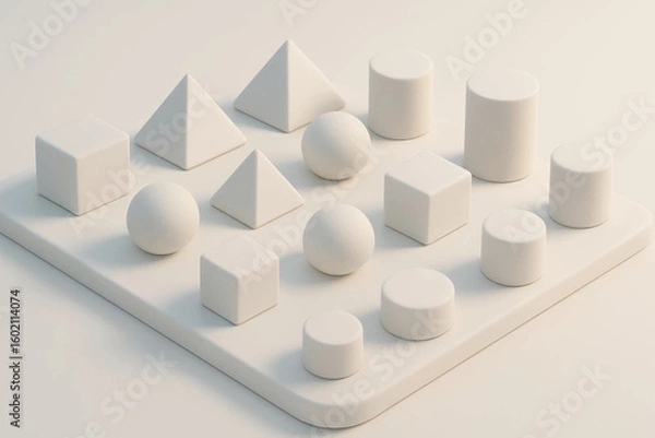 Fototapeta Pristine Geometric Shapes Collection Background