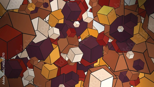 Fototapeta Colorful 3D Geometric Cubes Seamless Vector Background