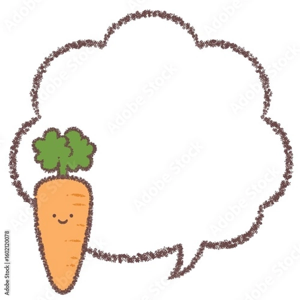 Fototapeta 顔付きニンジンの吹き出し