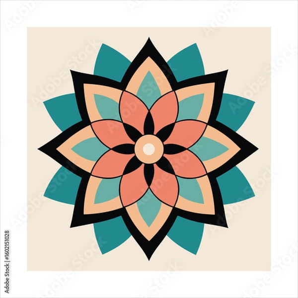 Obraz Intricate asymmetrical geometric mandala design