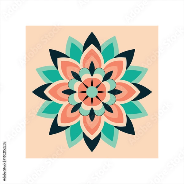 Obraz Intricate geometric asymmetrical mandala design