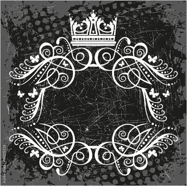 Fototapeta Decorative frame with crown