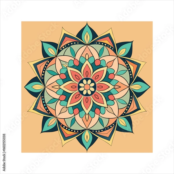 Obraz Intricate geometric asymmetrical mandala design