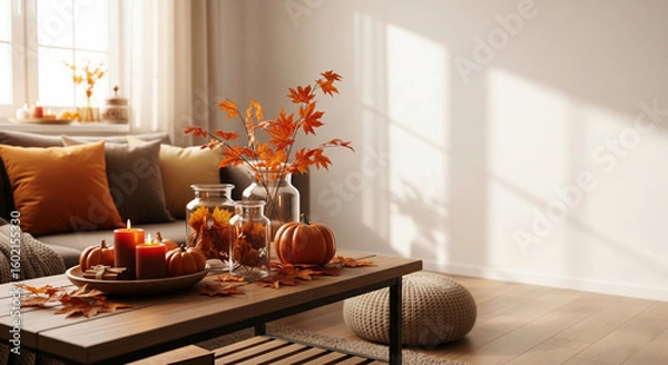 Obraz modern auntum living room