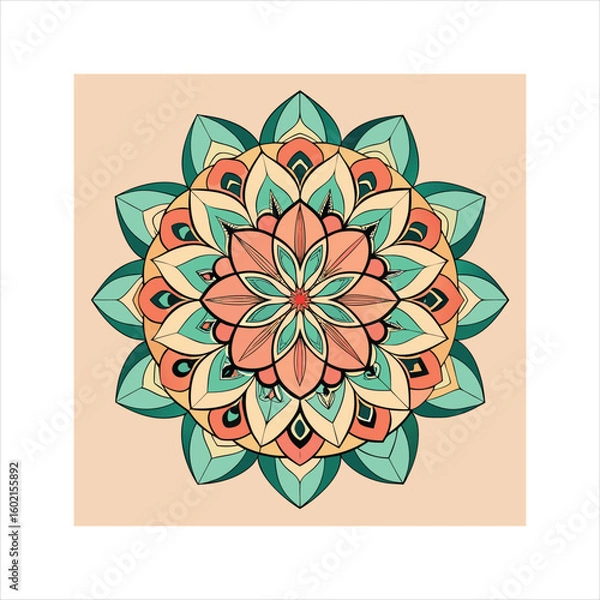 Obraz Intricate geometric asymmetrical mandala design