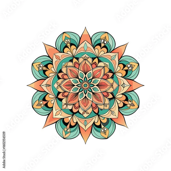 Obraz Intricate geometric asymmetrical mandala design