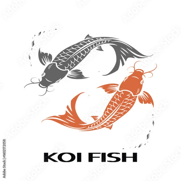 Obraz vector design of two koi fish