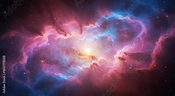 Fototapeta Cosmic nebula colorful space background