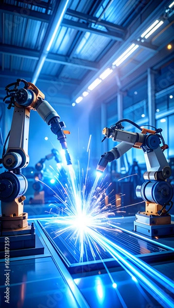 Fototapeta Robotic Welding Factory Automation. (2)