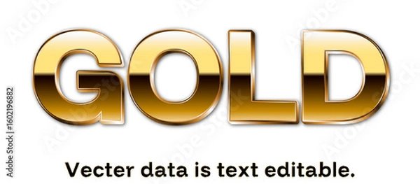 Fototapeta GOLD文字_ベクターデータは打ち換え可能_アピアランス編集可能