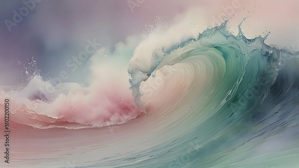 Fototapeta Capturing the serene beauty of a summer sunset, golden light reflects on calm ocean waves under a vast blue sky with distant clouds at the horizon