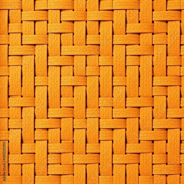 Obraz Detailed orange wicker texture with a repeating pattern of interwoven strands