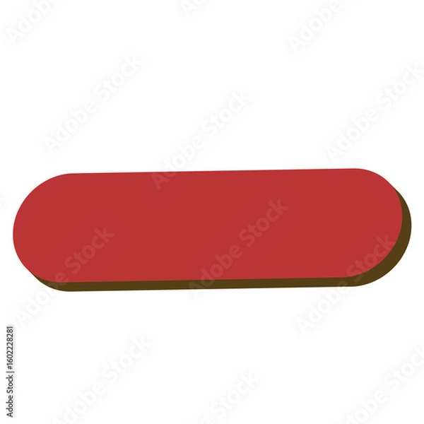 Obraz Red Rounded Pill Shape with Shadow