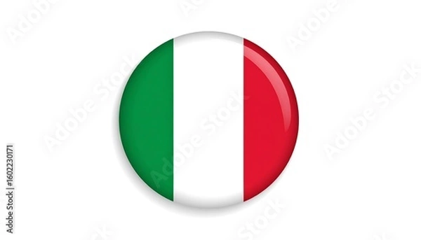 Obraz Round Italian flag button
