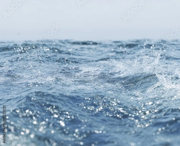 Obraz Light blue ocean waves with splashes