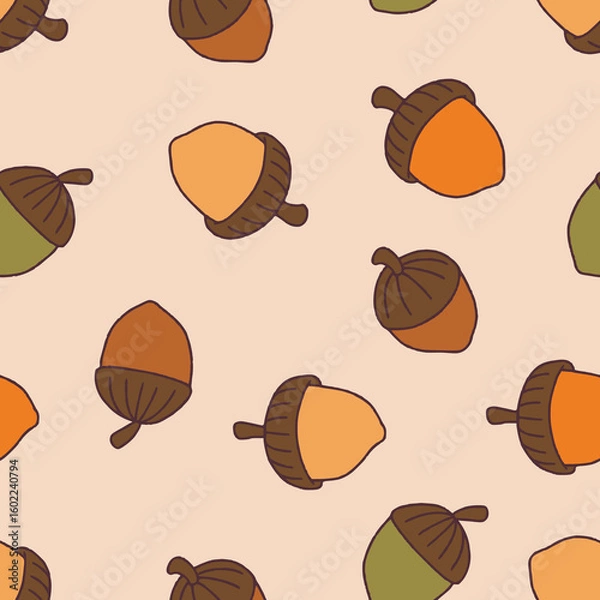 Obraz Nut Vector Seamless Pattern Background for Surface Print Fabric Fashion Wrapping
