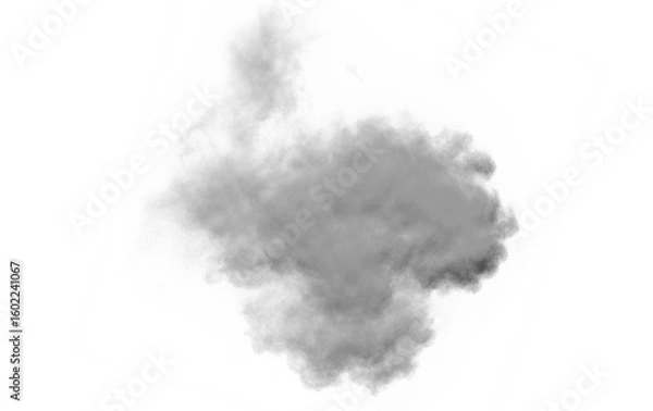 Fototapeta PNG dark dust smoke texture explosion splash effect PNG isolated Overlay transparent. Black cloud powder and sandstorm motion create realistic desert dust for design projects.