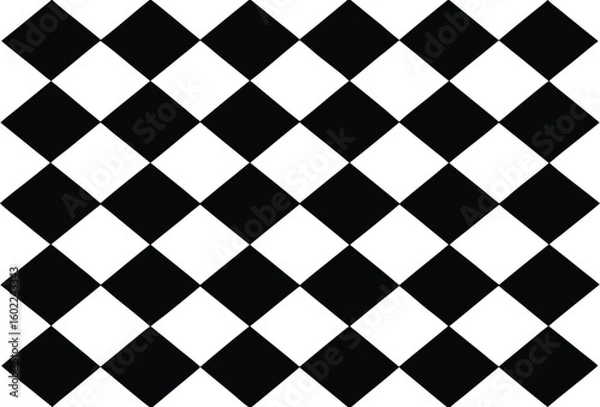 Fototapeta checkered squares in diagonal arrangement seamless silhouette vector