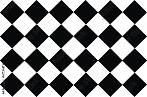 Fototapeta checkered squares in diagonal arrangement seamless silhouette vector