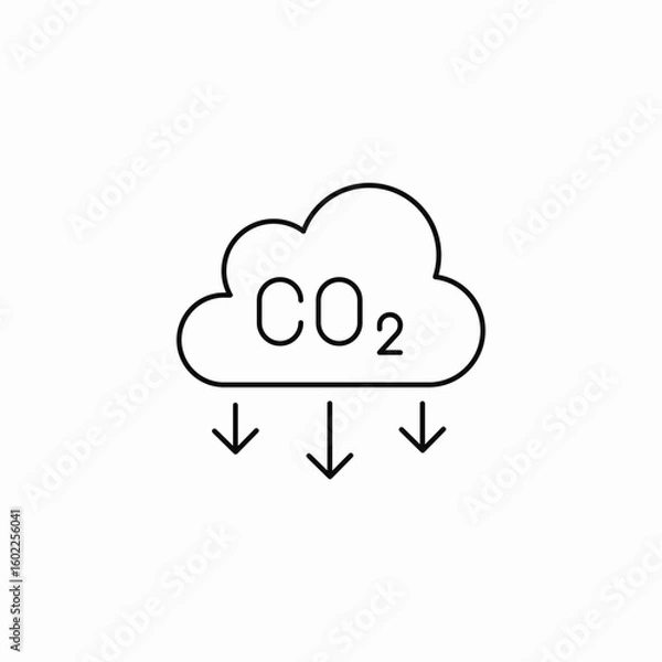 Obraz carbon dioxide reduction icon sign vector