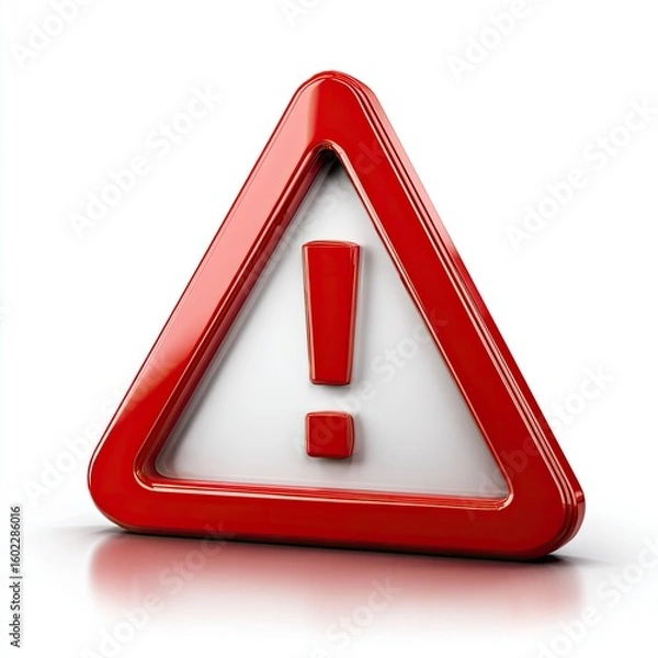 Obraz Red warning triangle with exclamation point (1)