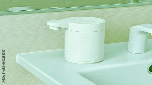 Obraz Modern soap dispenser bathroom sink hygiene