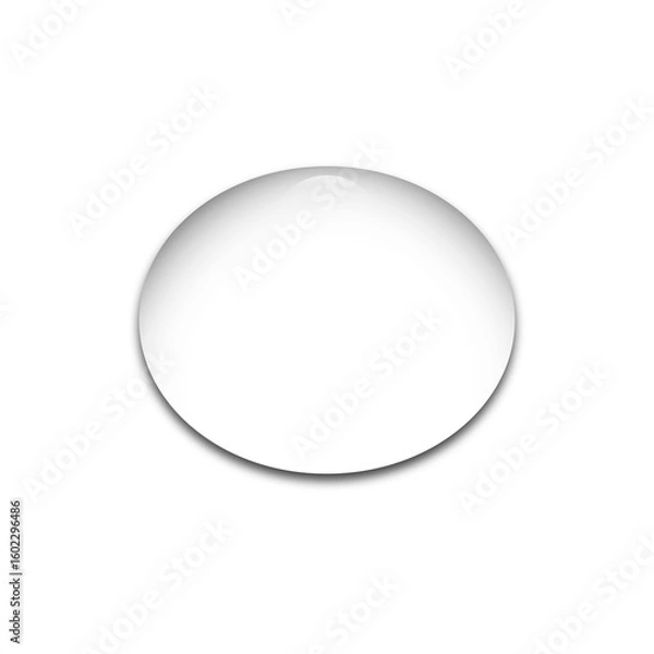 Obraz Single Realistic Water Drop on a transparent background. Water droplets PNG. Transparent Water drop with shadow and reflection