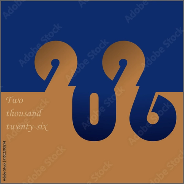 Fototapeta Creative design of 2026 number for celebrating happy new year 2026. simple design of 2026.	