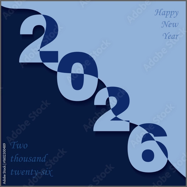 Fototapeta creative  concept of 2026 number for celebrating happy new year 2026. simple design of 2026.